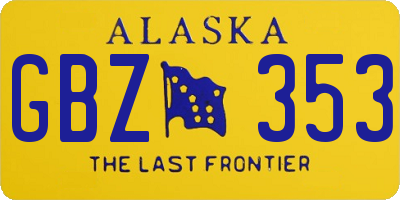 AK license plate GBZ353