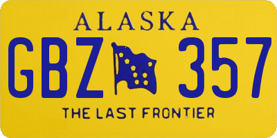 AK license plate GBZ357