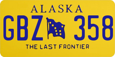 AK license plate GBZ358
