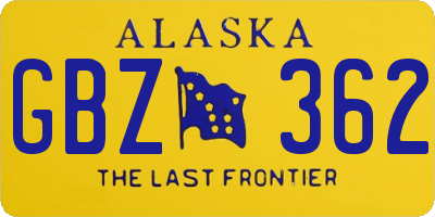 AK license plate GBZ362