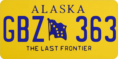 AK license plate GBZ363