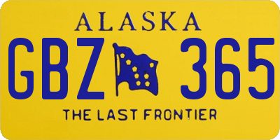 AK license plate GBZ365