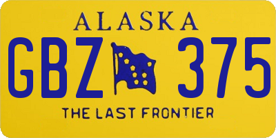 AK license plate GBZ375