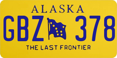 AK license plate GBZ378