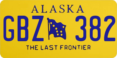 AK license plate GBZ382
