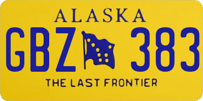 AK license plate GBZ383