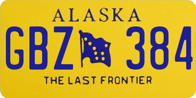 AK license plate GBZ384