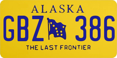 AK license plate GBZ386