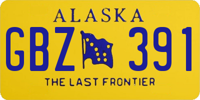 AK license plate GBZ391