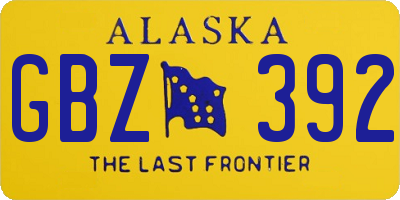AK license plate GBZ392