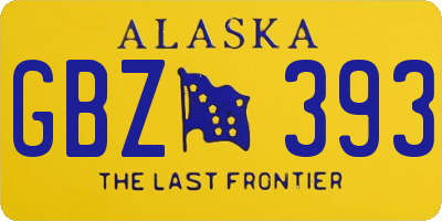 AK license plate GBZ393