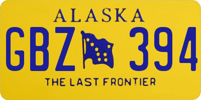AK license plate GBZ394