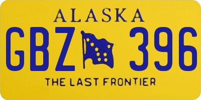 AK license plate GBZ396