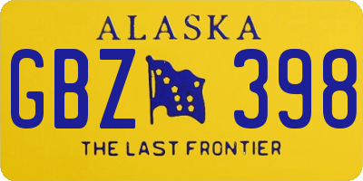 AK license plate GBZ398