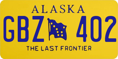 AK license plate GBZ402