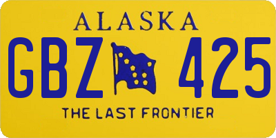 AK license plate GBZ425