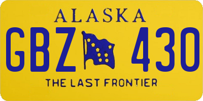 AK license plate GBZ430