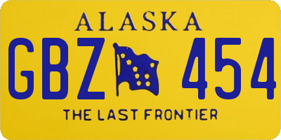 AK license plate GBZ454