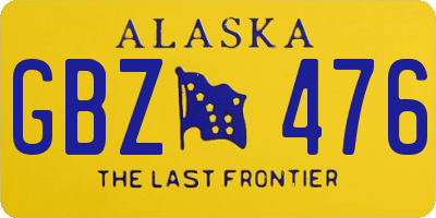 AK license plate GBZ476