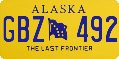 AK license plate GBZ492