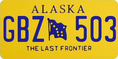 AK license plate GBZ503