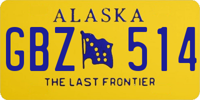 AK license plate GBZ514