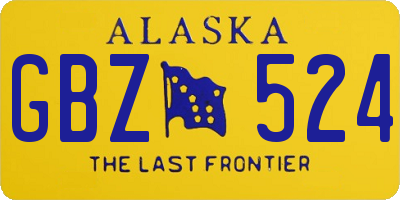 AK license plate GBZ524