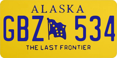 AK license plate GBZ534