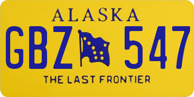 AK license plate GBZ547
