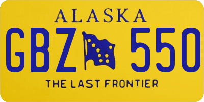 AK license plate GBZ550