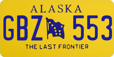 AK license plate GBZ553
