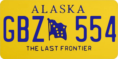 AK license plate GBZ554