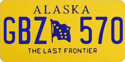AK license plate GBZ570