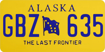 AK license plate GBZ635