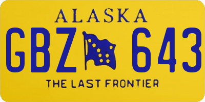 AK license plate GBZ643