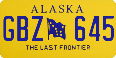 AK license plate GBZ645