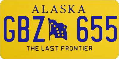 AK license plate GBZ655