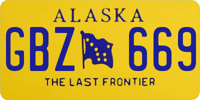 AK license plate GBZ669