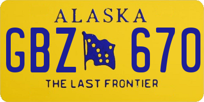AK license plate GBZ670