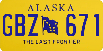 AK license plate GBZ671