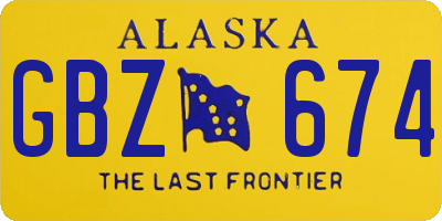 AK license plate GBZ674