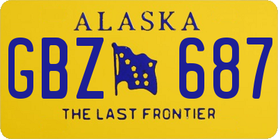 AK license plate GBZ687