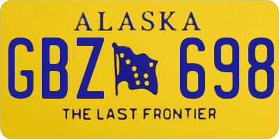 AK license plate GBZ698