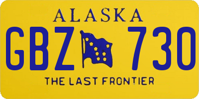 AK license plate GBZ730