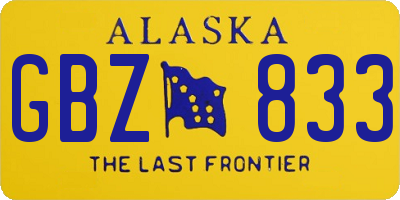 AK license plate GBZ833