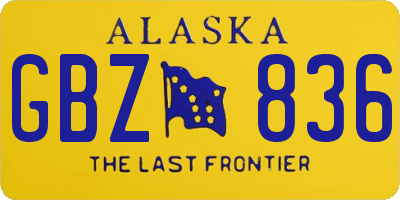 AK license plate GBZ836
