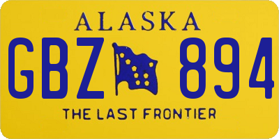 AK license plate GBZ894