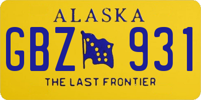 AK license plate GBZ931