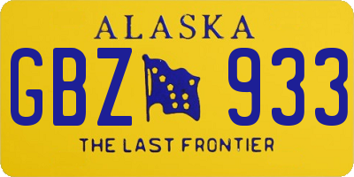 AK license plate GBZ933