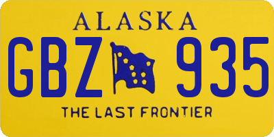 AK license plate GBZ935